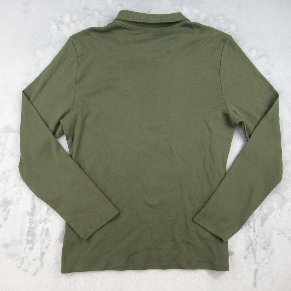 Tommy Hilfiger Quarter Zip Polo Womens XL Green Slim Fit Long Sleeve 76J3175 - Picture 9 of 11